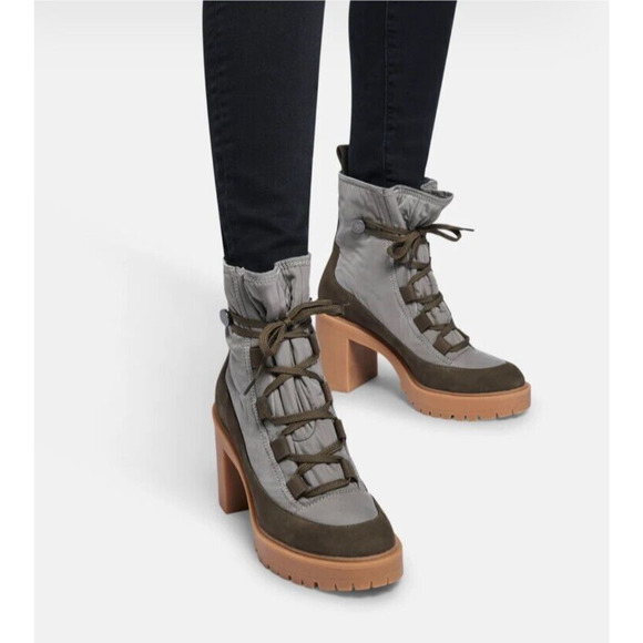 NEW Dolce Vita Celida Heeled Bootie Olive Green Boot Leather Womens 8 MSRP$160 - Picture 2 of 7